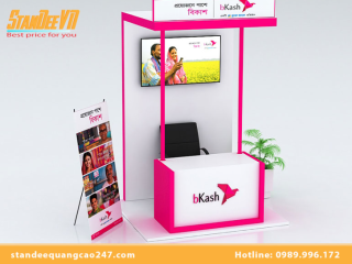 Standee Quảng Cáo 247 thiết kế & lắp đặt booth sampling bền đẹp