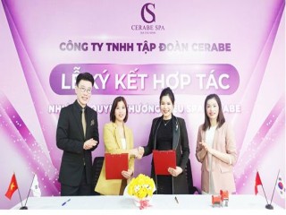 Lễ ký kết hợp tác giữa Chuỗi nhượng quyền thương hiệu Spa Cerabe và Trưởng phòng kinh doanh Phạm Thị Hiến